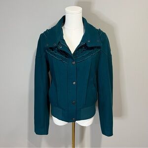 Steve Madden Ruffle Wool Blend Bomber Jacket Size M